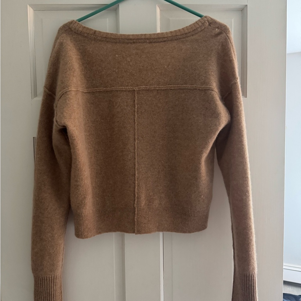 Free People Tan V-Neck Sweater